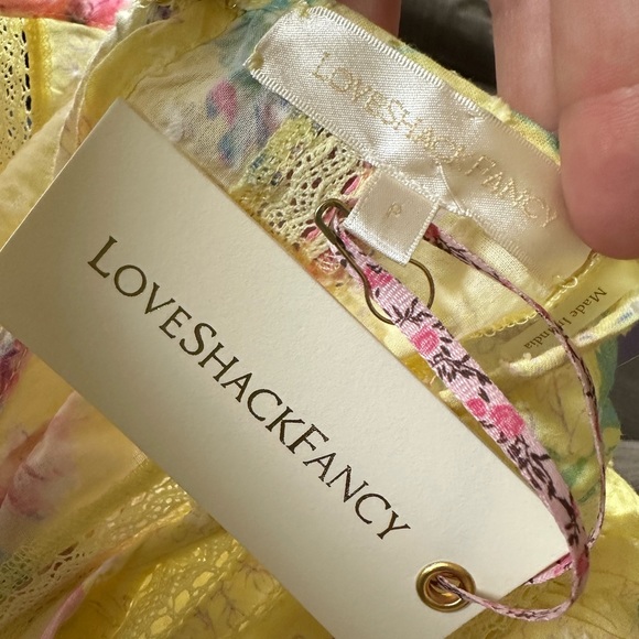 NWT LoveShackFancy Natasha Dress in Bright Azalea | Yellow Cottagecore | XS/S - Picture 10 of 16